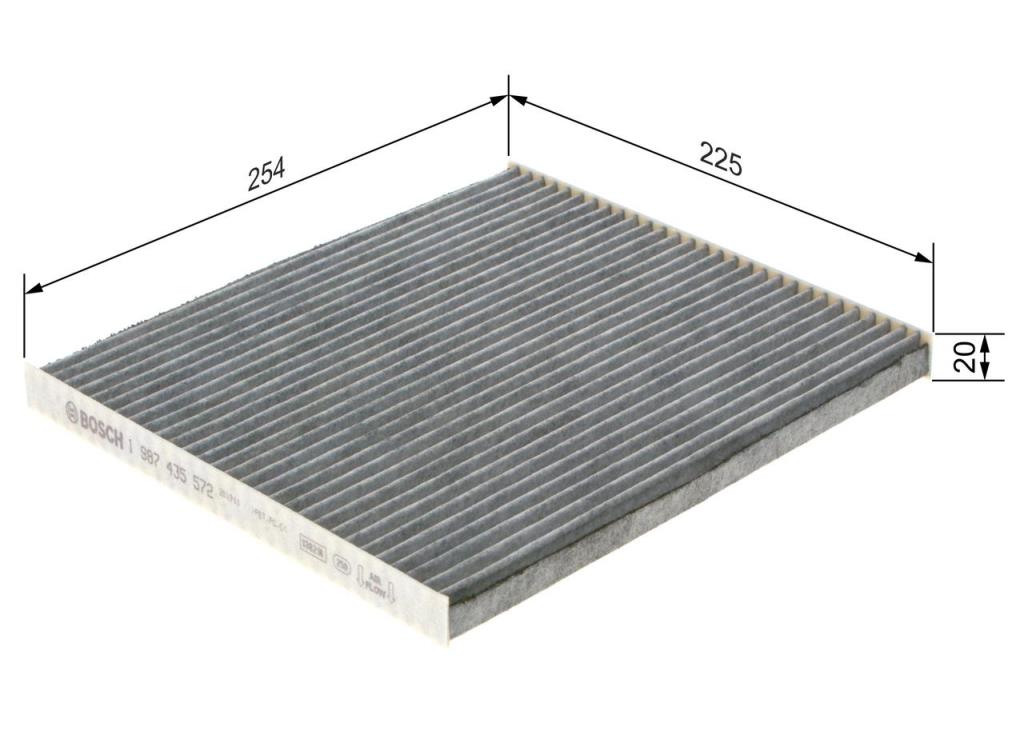 Filtre d'habitacle (Filtre à pollen) BOSCH R5572 - ref. 1 987 435 572
