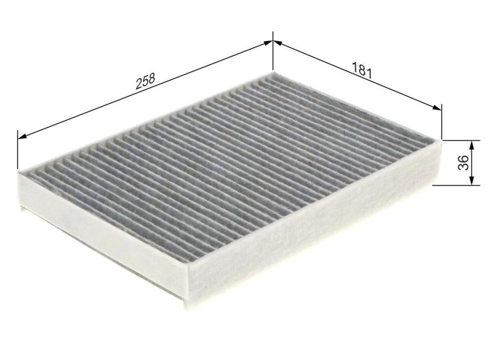 Filtre d'habitacle (Filtre à pollen) BOSCH R5573 - ref. 1 987 435 573