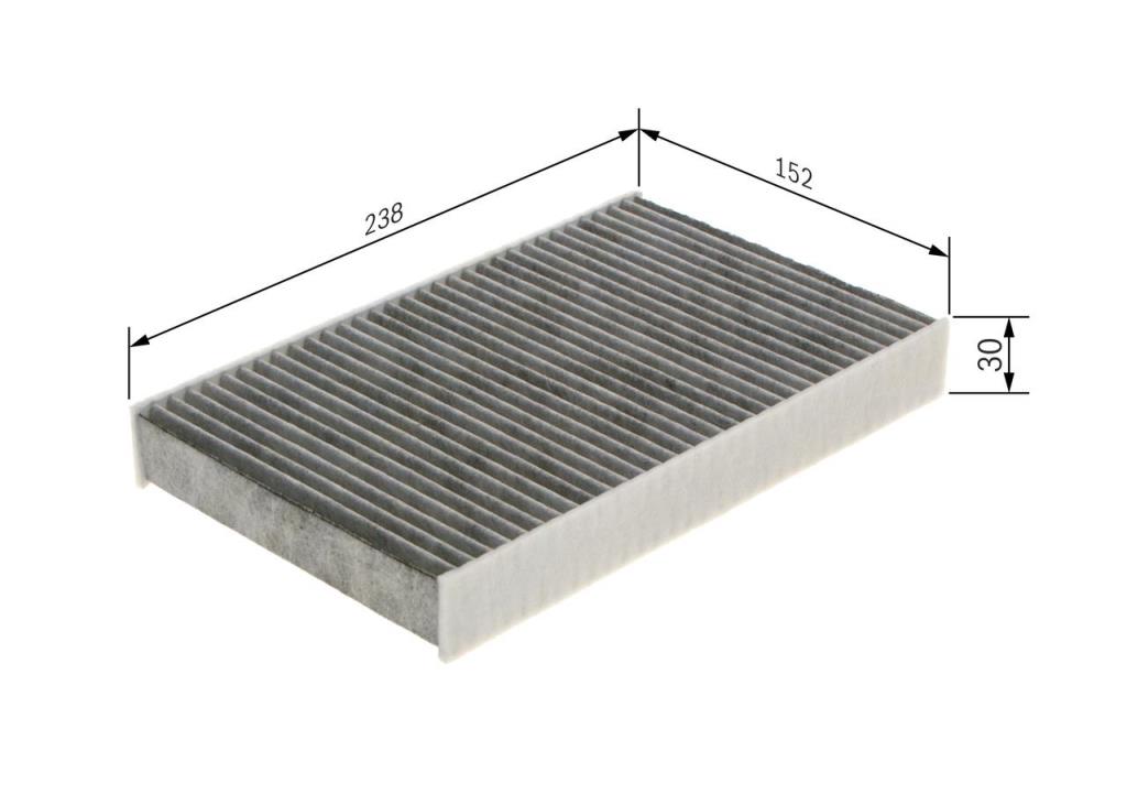 Filtre d'habitacle (Filtre à pollen) BOSCH R5574 - ref. 1 987 435 574