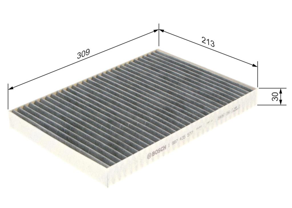 Filtre d'habitacle (Filtre à pollen) BOSCH R5577 - ref. 1 987 435 577
