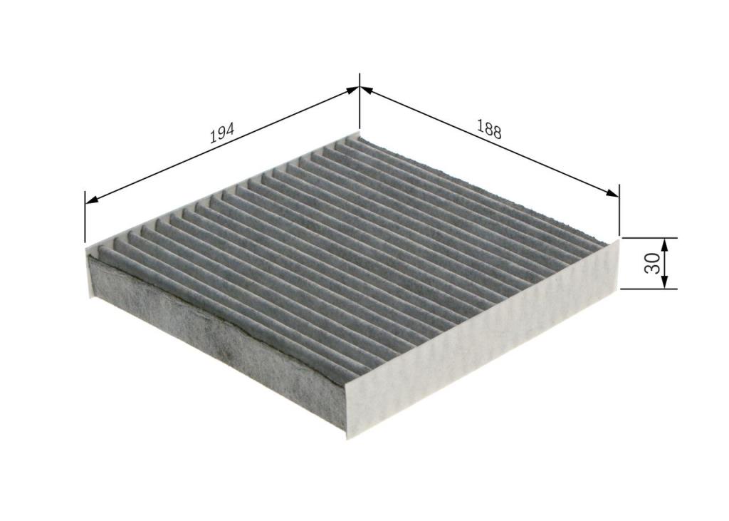 Filtro, aire habitáculo BOSCH R5589 - ref. 1 987 435 589