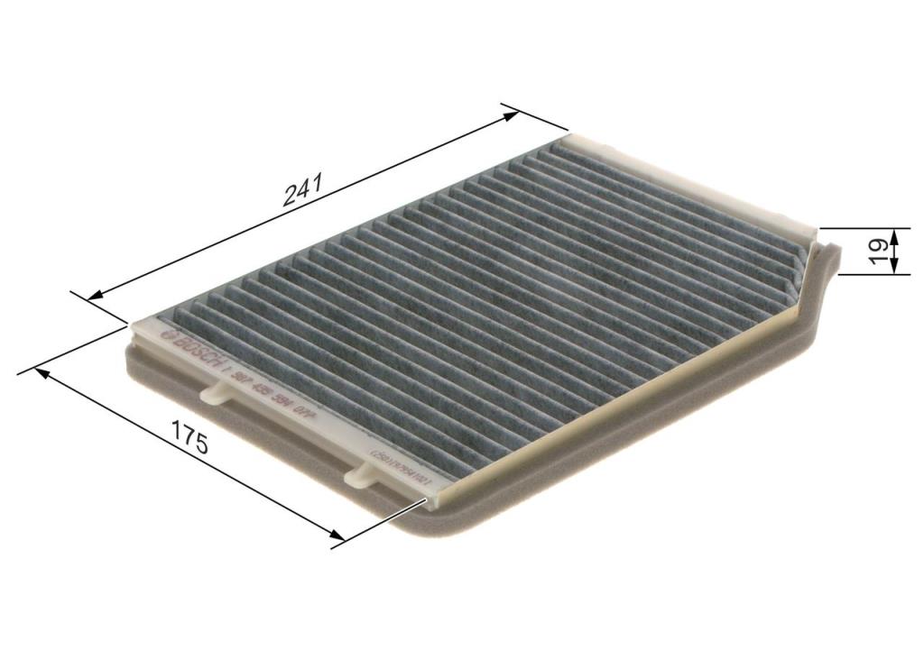 Filtre d'habitacle (Filtre à pollen) BOSCH R5594 - ref. 1 987 435 594
