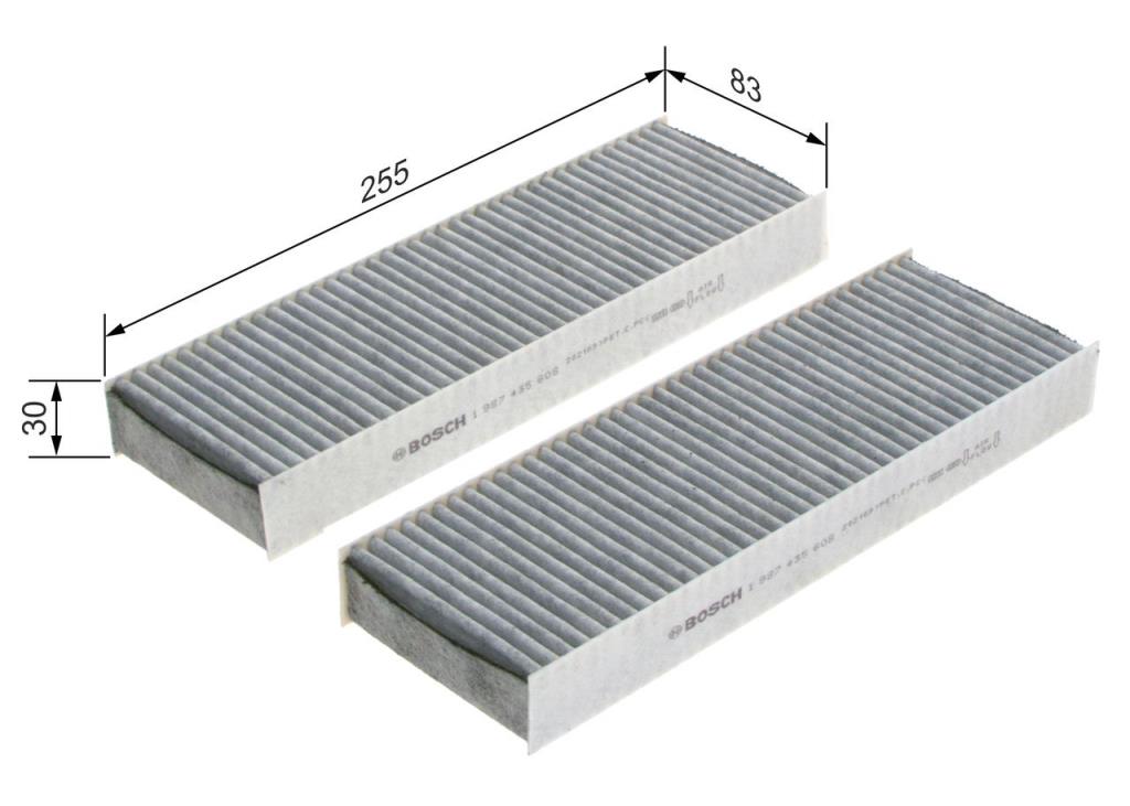 Filtre d'habitacle (Filtre à pollen) BOSCH R5608 - ref. 1 987 435 608