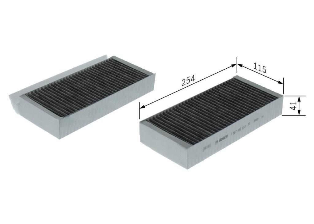 Filtre d'habitacle (Filtre à pollen) BOSCH  ref. 1 987 435 618