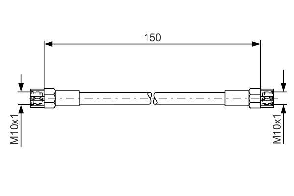 Flexible de frein (Durite de frein) BOSCH ref. 1 987 476 143