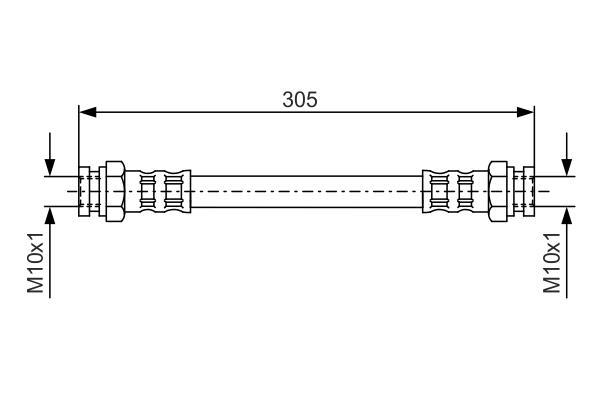 Flexible de frein (Durite de frein) BOSCH ref. 1 987 476 678