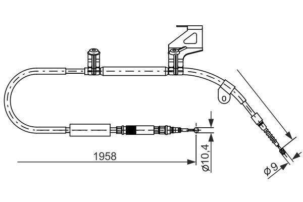 Cable de freno de mano BOSCH ref. 1 987 477 604