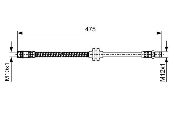 Flexible de frein (Durite de frein) BOSCH ref. 1 987 481 496