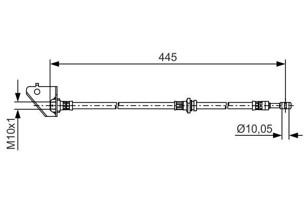 Flexible de frein (Durite de frein) BOSCH ref. 1 987 481 498