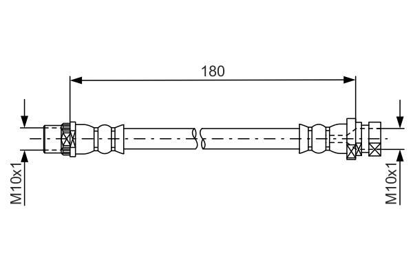 Flexible de frein (Durite de frein) BOSCH ref. 1 987 481 682