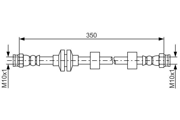Flexible de frein (Durite de frein) BOSCH ref. 1 987 481 804