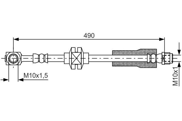Flexible de frein (Durite de frein) BOSCH ref. 1 987 481 809