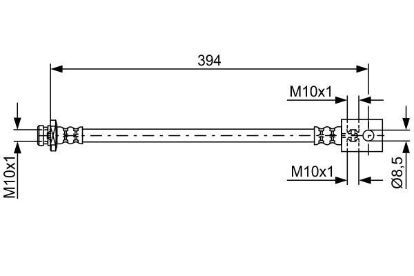Flexible de frein (Durite de frein) BOSCH ref. 1 987 481 818