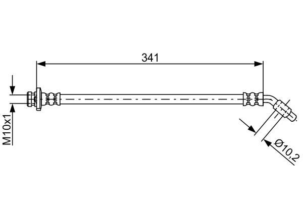Flexible de frein (Durite de frein) BOSCH ref. 1 987 481 826