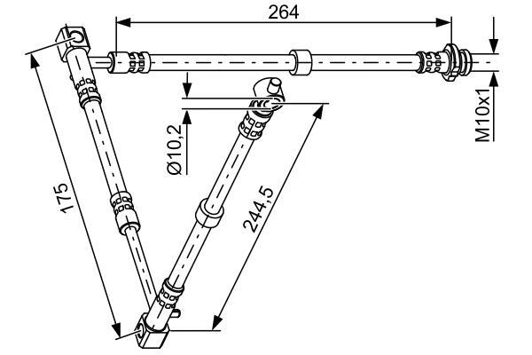 Flexible de frein (Durite de frein) BOSCH ref. 1 987 481 836