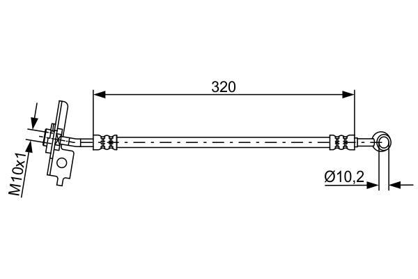 Flexible de frein (Durite de frein) BOSCH ref. 1 987 481 864