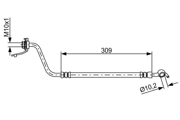 Flexible de frein (Durite de frein) BOSCH ref. 1 987 481 878