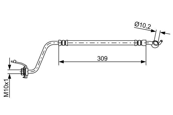 Flexible de frein (Durite de frein) BOSCH ref. 1 987 481 890