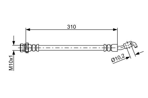Flexible de frein (Durite de frein) BOSCH ref. 1 987 481 891