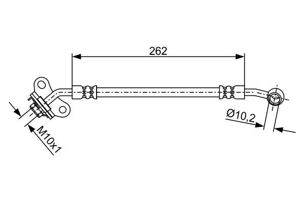 Flexible de frein (Durite de frein) BOSCH ref. 1 987 481 893