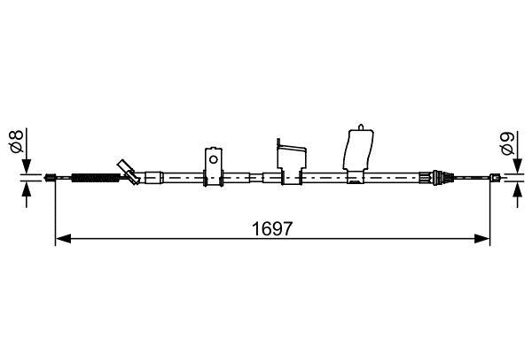 Cabo de freio de estacionamento BOSCH ref. 1 987 482 627