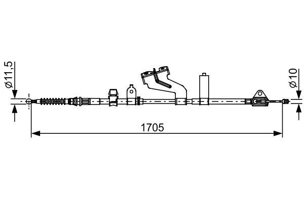 Cabo de freio de estacionamento BOSCH ref. 1 987 482 654