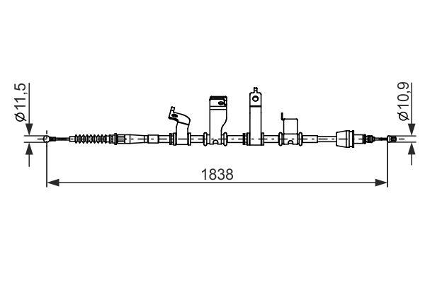 Cabo de freio de estacionamento BOSCH ref. 1 987 482 684