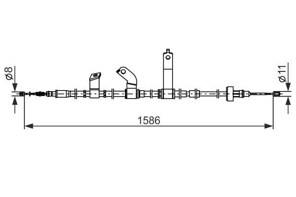 Cabo de freio de estacionamento BOSCH ref. 1 987 482 847