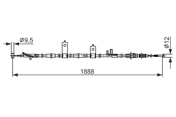 Cabo de freio de estacionamento BOSCH ref. 1 987 482 855