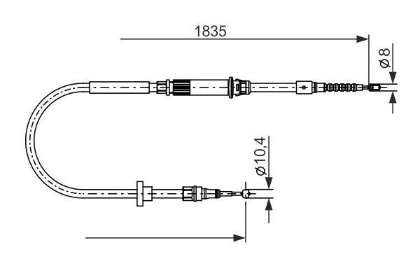 Cabo de freio de estacionamento BOSCH ref. 1 987 482 873