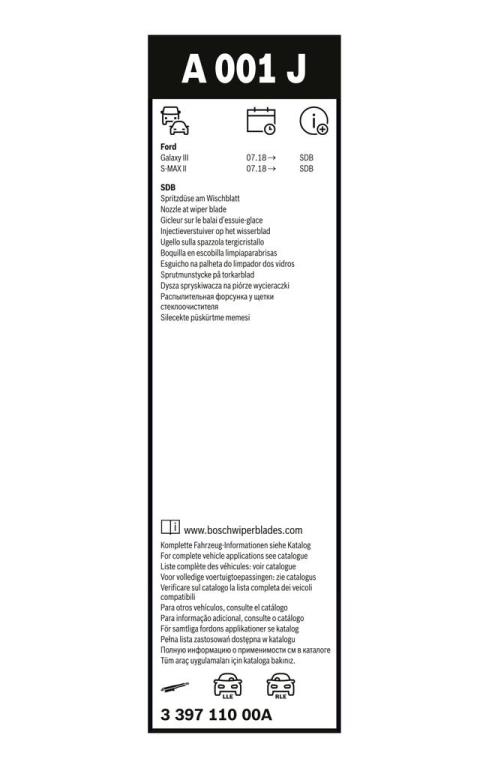 Balai d'essuie-glace (Essuie glace) BOSCH ref. 3 397 110 00A
