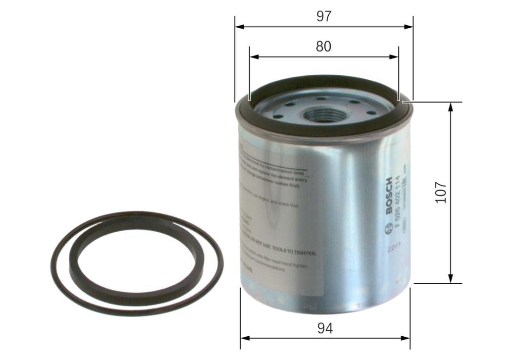 Filtre à carburant (Filtre à gasoil) BOSCH ref. F 026 402 114