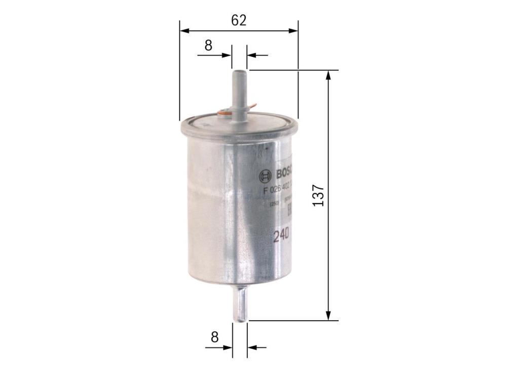 Filtre à carburant (Filtre à gasoil) BOSCH ref. F 026 402 124