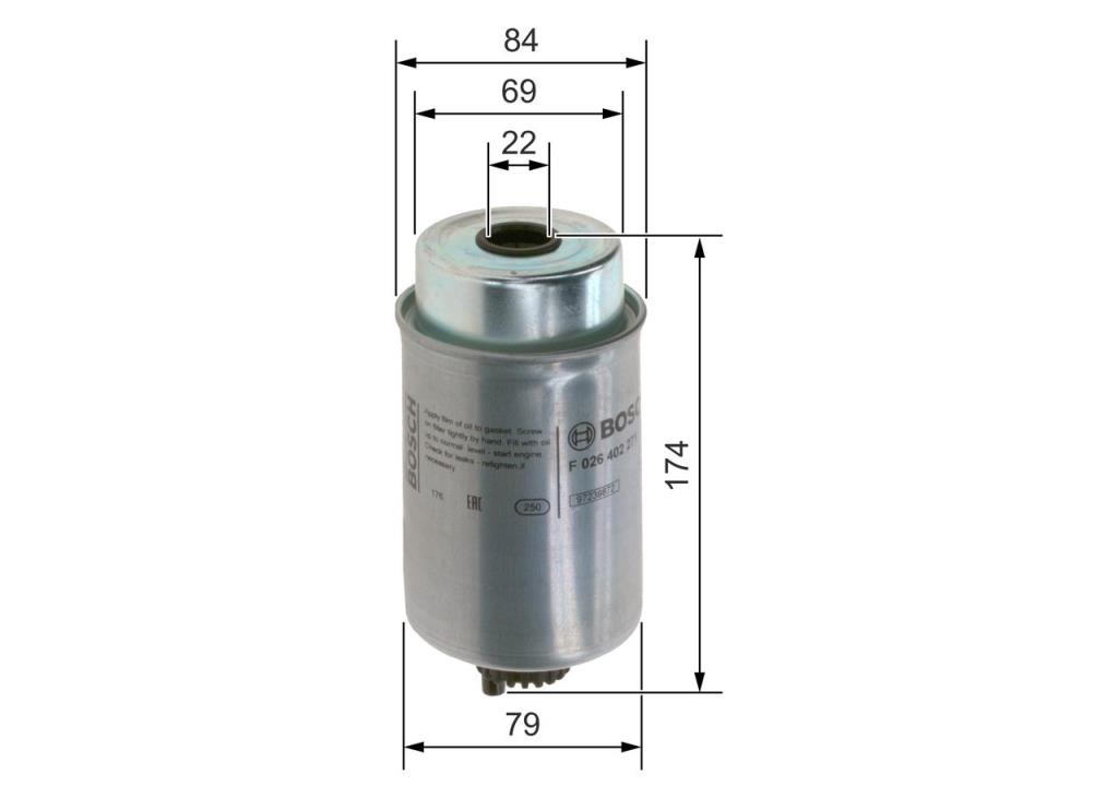 Filtre à carburant (Filtre à gasoil) BOSCH ref. F 026 402 271