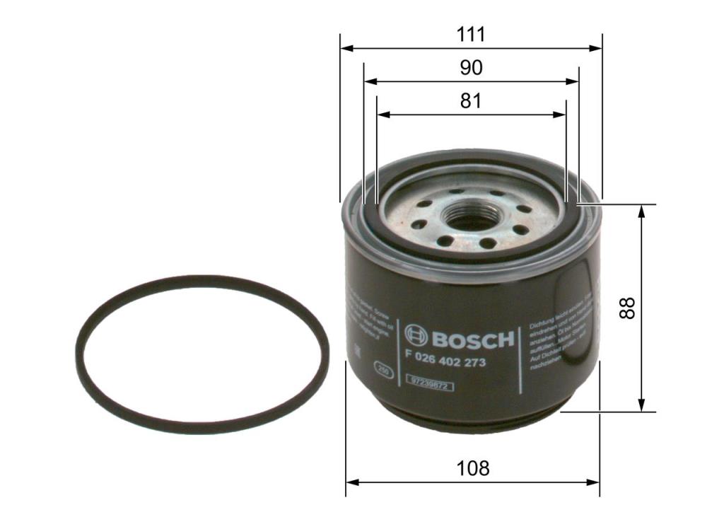 Filtre à carburant (Filtre à gasoil) BOSCH ref. F 026 402 273