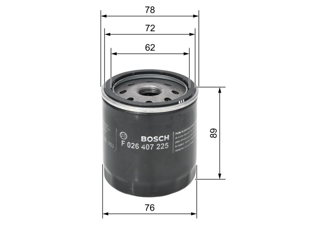 Filtre à huile BOSCH ref. F 026 407 225