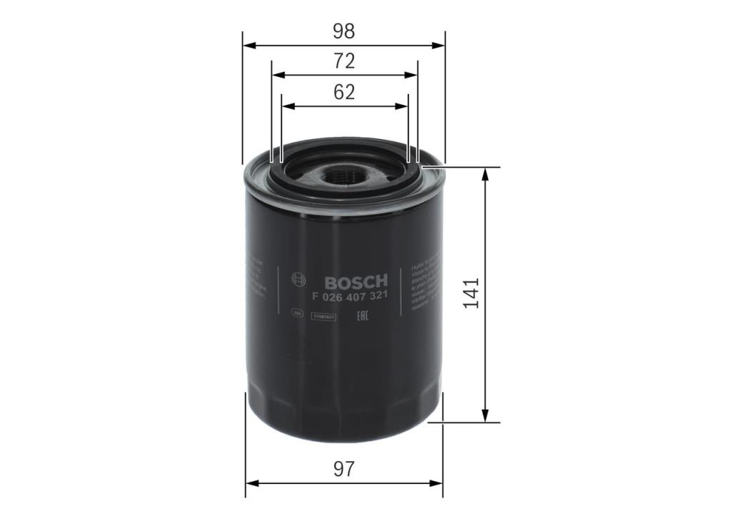 Filtre à huile BOSCH ref. F 026 407 321