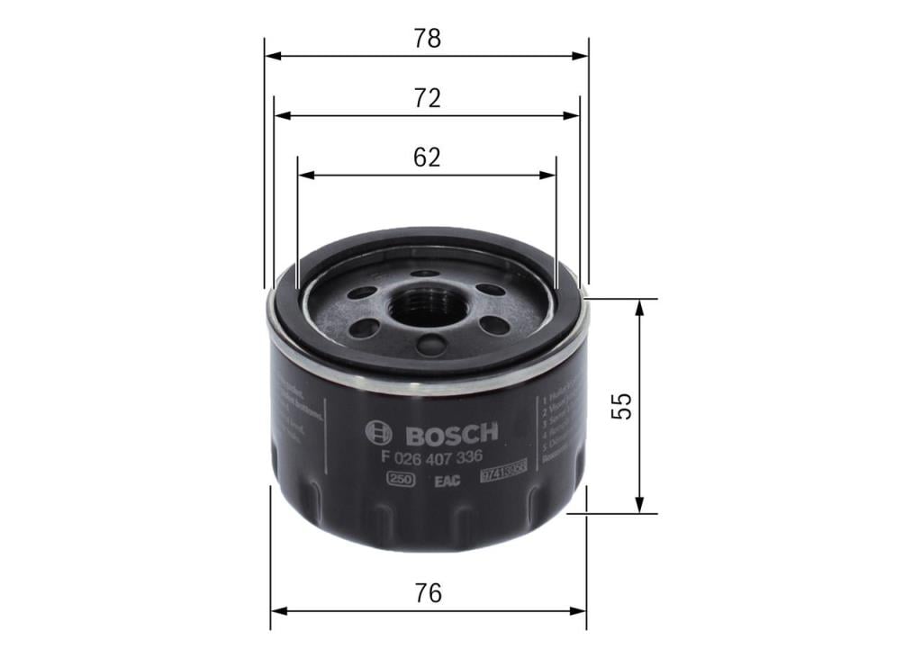 Filtre à huile BOSCH ref. F 026 407 336