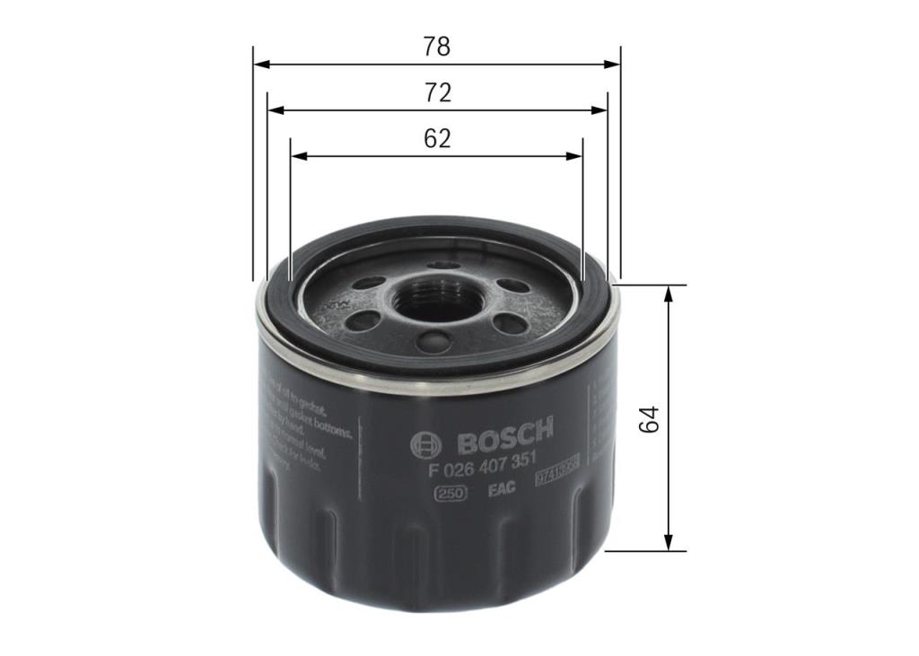 Filtre à huile BOSCH ref. F 026 407 351
