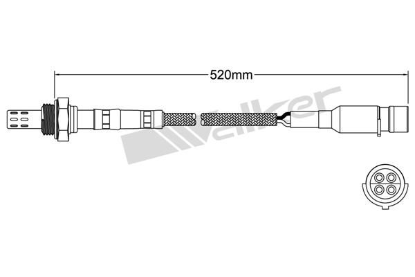 Sonde lambda (Sonde à oxygène) Walker Products Inc. ref. 250-24088