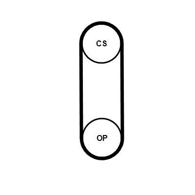 Courroie de distribution (Courroie crantée) CONTITECH ref. CT1238