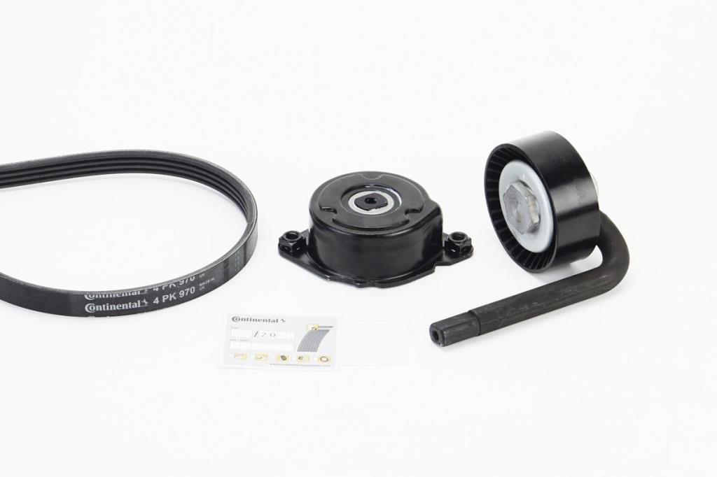 Kit de courroie d'accessoire (Courroie d’alternateur) CONTITECH ref. 4PK970K1