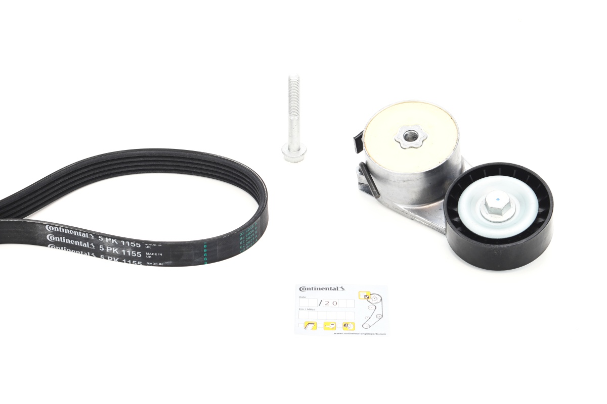 Kit de courroie d'accessoire (Courroie d’alternateur) CONTITECH 5PK1155K1