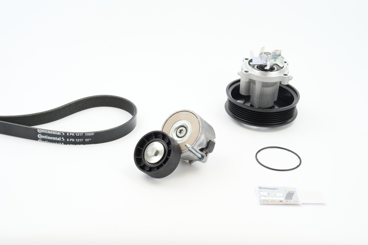 Bomba de agua + kit de correa poli V (Bomba de agua +  kit correas de accesorios) CONTITECH ref. 6PK1217WP1