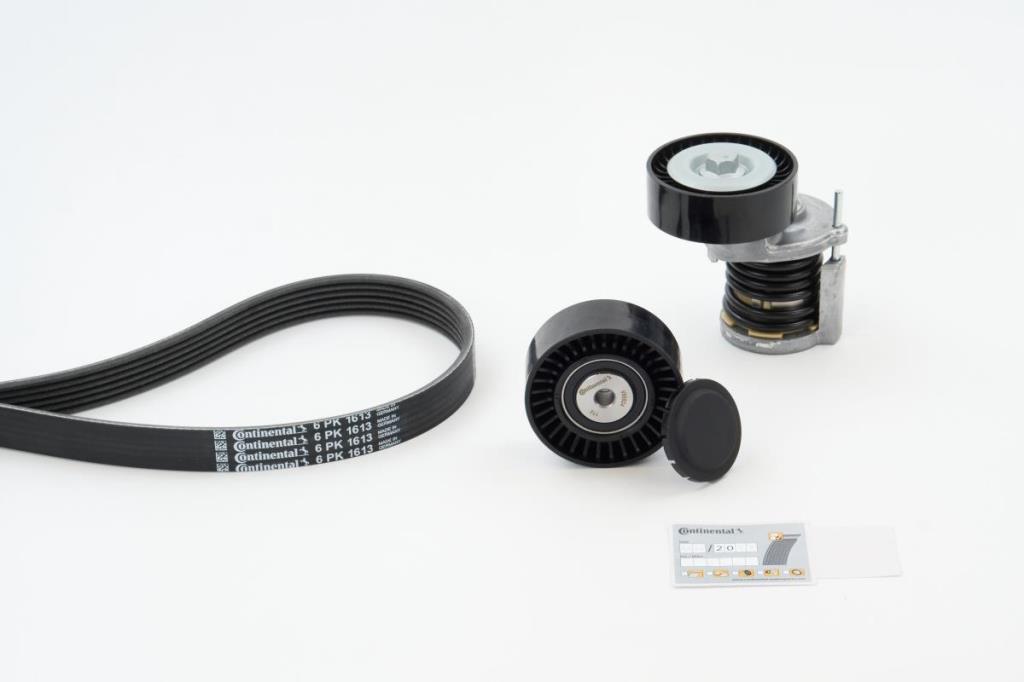 Kit de courroie d'accessoire (Courroie d’alternateur) CONTITECH ref. 6PK1613K1