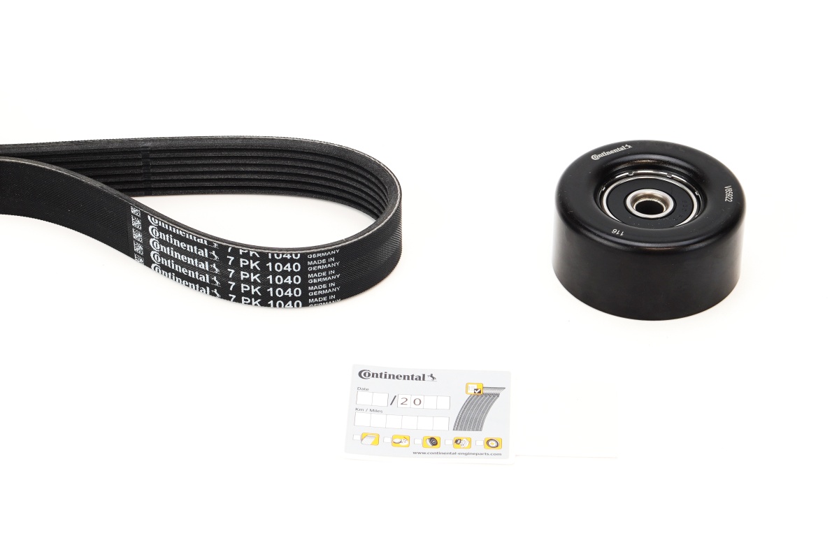 Kit de courroie d'accessoire (Courroie d’alternateur) CONTITECH 7PK1040K1