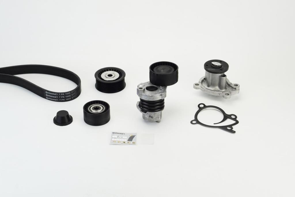 Bomba de agua + kit de correa poli V (Bomba de agua + kit correas de accesorios) CONTITECH ref. 7PK1605WP1