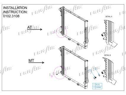 Radiateur moteur (Radiateur de refroidissement) Frig Air S.p.A. ref. 0102.3108