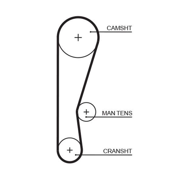 Courroie de distribution (Courroie crantée) GATES ref. 5119