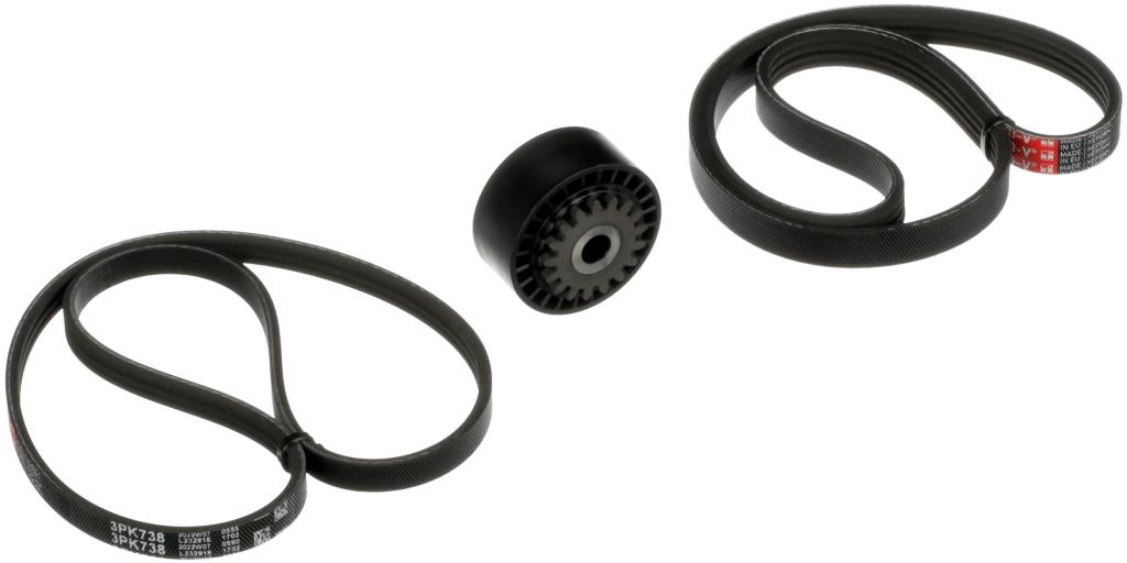 Kit de courroie d'accessoire (Courroie d’alternateur) GATES K053PK738